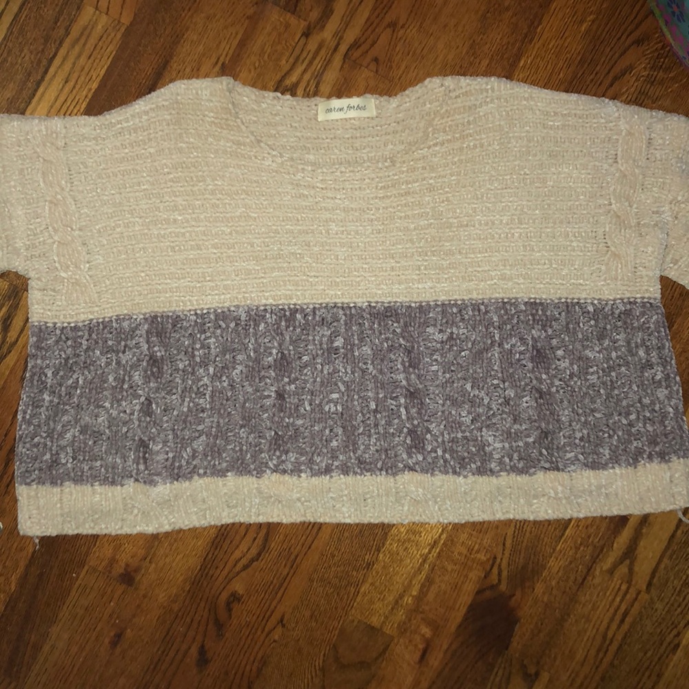 Caren Forbes crushed velvet flare sleeve sweater
